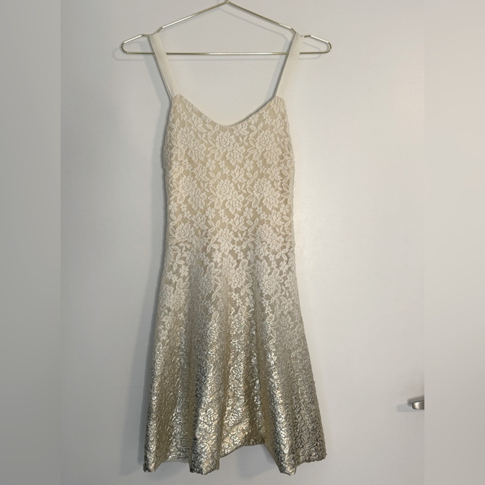 Free People Metallic Ombré Foil Mini Dress, size XS